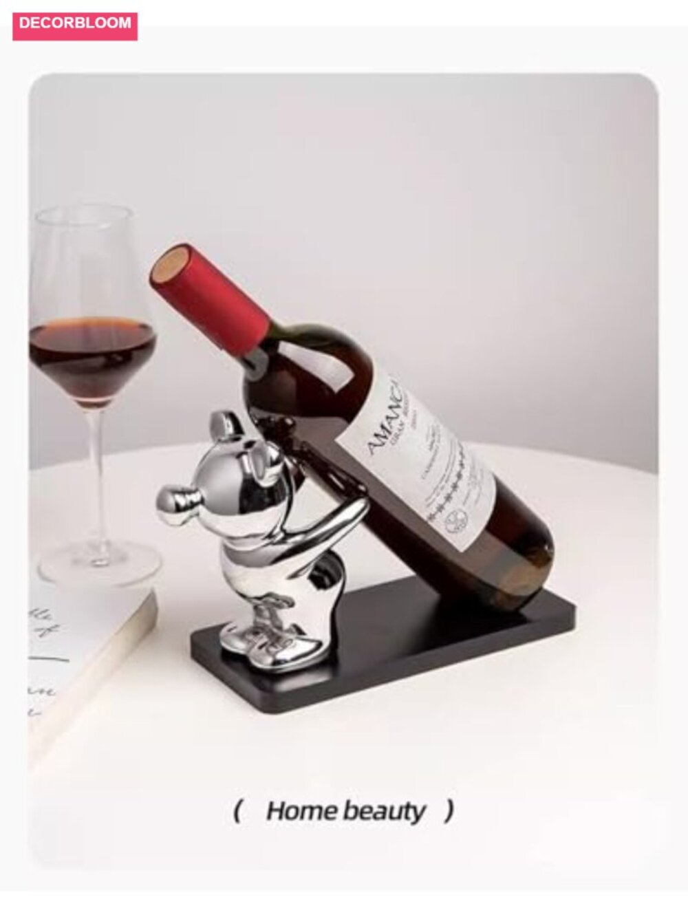 Wine Rack Single Bottle Holder Stand Resin Figurine Living Room Home Decor - Picture 5 of 6